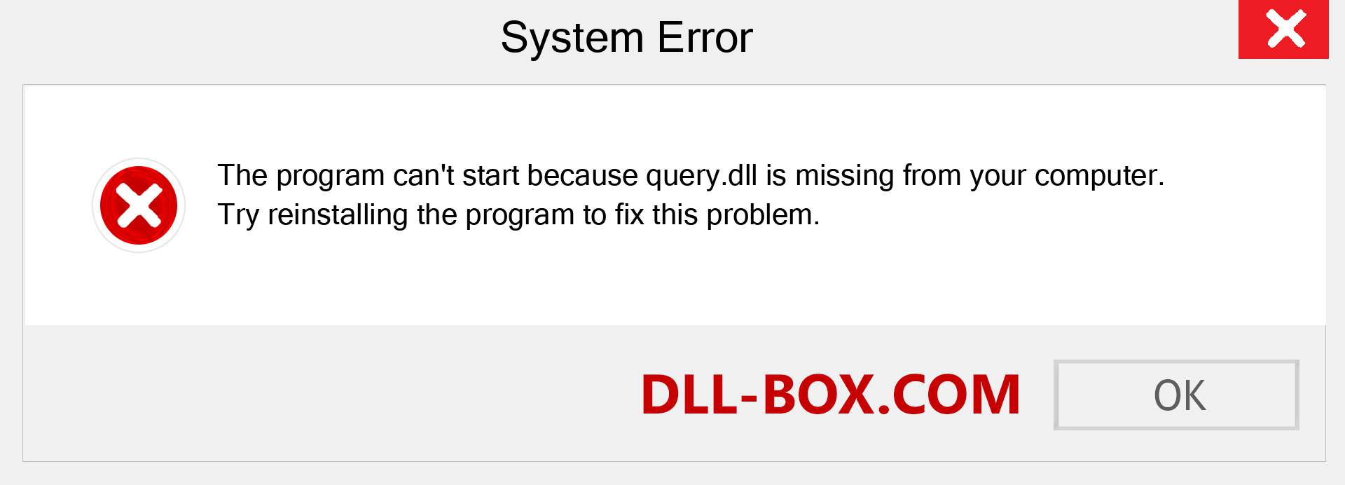  query.dll file is missing?. Download for Windows 7, 8, 10 - Fix  query dll Missing Error on Windows, photos, images
